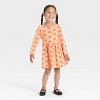 Toddler Girls' Long Sleeve Halloween Pumpkin Dress - Cat & Jack™ Orange - 3 of 3
