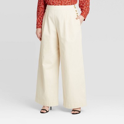 plus size cream pants