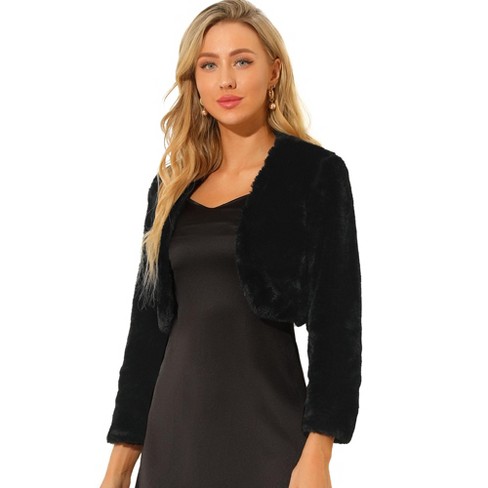 Faux Fur Jacket in Black