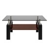 NicBex Modern 39.2" Rectangle Coffee Table with Glass Top, Open Storage Shelf and Iron Frame for Living Room and Bedroom - 3 of 4