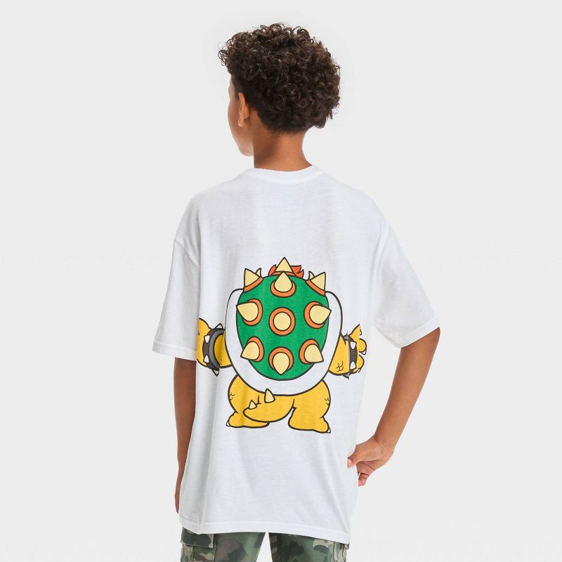 Boys&#39; Super Mario Front Back Elevated Short Sleeve Graphic T-Shirt - White, 3 of 4