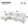 NicBex L-Shaped Chenille Sectional Sofa,4-Seat Couch Set with 2 Pillows and Chaise for Living Room,Apartment,Office - 3 of 4