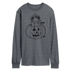 Men's - Garfield - Halloween Pumpkin Art Long Sleeve Graphic T-Shirt - 1 of 4