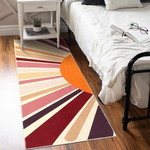 Area Rug for Living Room Machine Washable Modern Sun Rug - 1 of 4