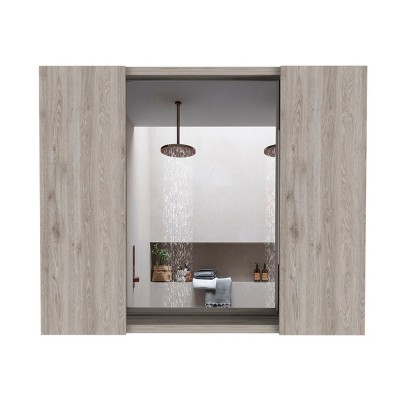GlasFlength Decorative Wall Mirrors Bathroom Decor Cabinet Accent Mirror Vanity Medicine Cabinet Mirrors for Bathroom Wall, Gray, 23.6"*5.4"*19.5"