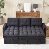 Racxily 78.75" Reclining Sofa, Pull-Out Sofa Bed with USB&tape-c charging ports, L-Shaped Sectional Sofa with Reclining Storage, Black - 3 of 4