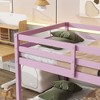 Okak Rubber Wood Twin Loft Bunk Bed,Low Profile Double Deck Bed with Wide Ladder & Reinforced Slats,Multi-Functional Loft Bed for Kids,Teens - 4 of 4