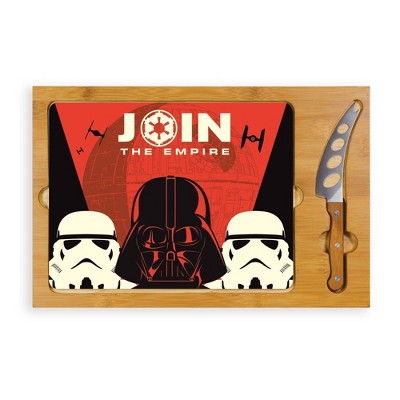 Toscana Disney Star Wars Empire Icon Glass Top Cutting Board and Knife Set