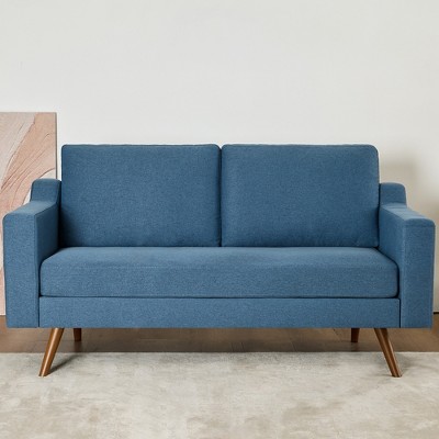 Dyonery 65.4" loveseat Sofa Couch Comfy Love Seat Couches with Spring Cushion Solid Wood
