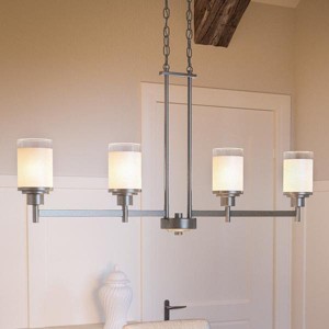 Urban Ambiance Luxury Contemporary Chandelier,  20"H x 34.167"W,  Brushed Nickel Finish, UHP2019 - 1 of 4