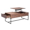 Nolen Lift Top Coffee Table - Walnut/Black - Safavieh - 3 of 4