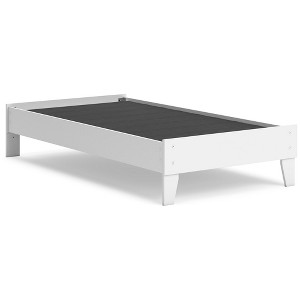 Signature Design by Ashley Hallityn Twin Platform Bed in Matte White Finish - 1 of 4
