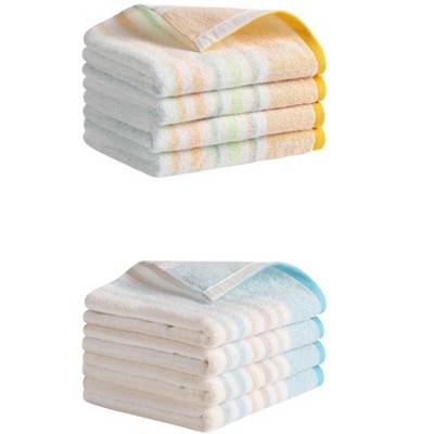 REGALWOVEN Striped Pattern Soft Absorbent Cotton Hand Towel Home Decor 13" x 27"