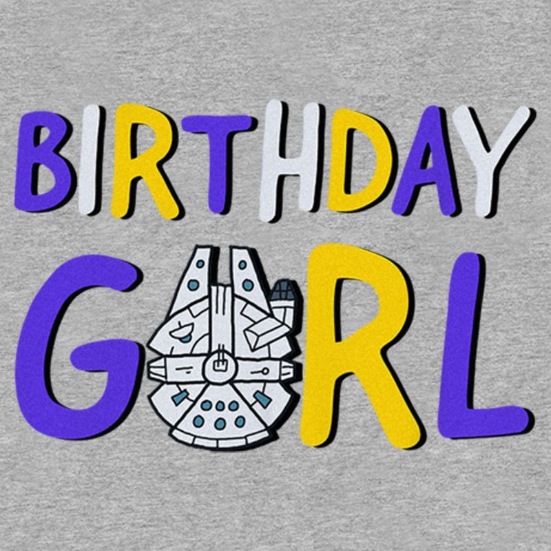 Boy's Star Wars Millennium Falcon Birthday Girl T-Shirt, 2 of 6