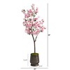 Nearly Natural 5.5-ft Cherry Blossom Artificial Tree in Ribbed Metal Planter - 2 of 4
