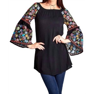Women's Floral Embroidered Off The Shoulder Dress - Velzera - 1 of 4