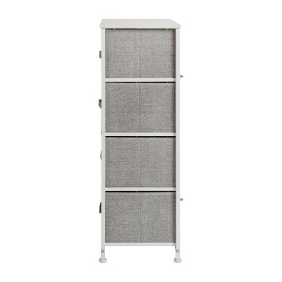 Harris White Cast Iron Frame 4-Drawer Light Gray Fabric Dresser