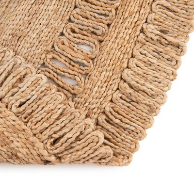 Handmade Round Brown Braided Jute Area Rug
