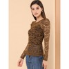 INSPIRE CHIC Women's Vintage Semi-Sheer Puff Long Sleeve Embroidery Lace Floral Blouse - 2 of 4