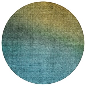 Brown Blue And Taupe Ombre Washable Indoor Outdoor Area Rug - 1 of 4
