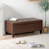 CAVINAS Faux Leather Storage Ottoman Bench with Button-Tufted Top,Upholstered Storage Ottoman,Storage Benches for Living Room,Bedroom - 2 of 4