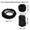 Unique Bargains 1 Set Fluffy Car Steering Wheel Cover Fit for 15" Soft Fluffy Handbrake Cover Gear Shift Boot Cover Universal Short Hair - 2 of 4