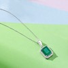Ross-Simons 1.60 Carat Emerald and .15 ct. t.w. Diamond Pendant Necklace in 14kt White Gold - 3 of 4