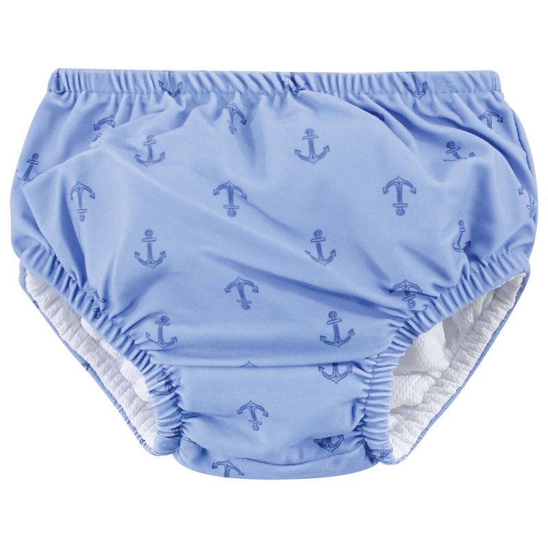 Hudson Baby Infant and Toddler Boy Swim Diapers, Blue Whale Navy Anchor, 5 of 6