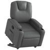 vidaXL Power Lift Assist Recliner Chair - Gray Faux Leather Manual Recline, Cup Holders, Side Pocket, 242.5 lb Capacity - 3 of 4