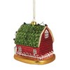 Northlight 3.5” Festive Glittered Dairy Barn with Lights Glass Christmas Ornament - Red/Green - 4 of 4