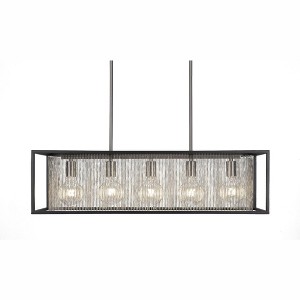 Toltec Lighting Cadina 5 - Light Island Pendant Light in  Matte Black/Brushed Nickel - 1 of 2