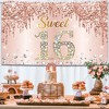 KatchOn, Sweet 16 Banner Rose Gold - Large, 72x44 Inch | Sixteen Girl Party Decoration - 2 of 4