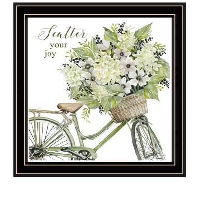 HomeRoots SCATTER YOUR JOY WITH FLOWERS Black Framed Print Wall Art