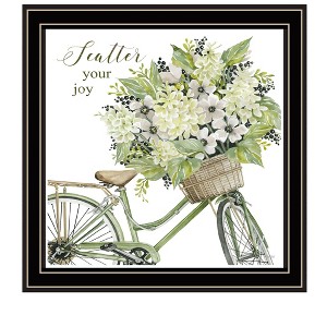 HomeRoots SCATTER YOUR JOY WITH FLOWERS Black Framed Print Wall Art - 1 of 4