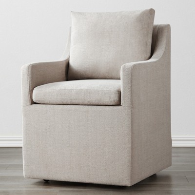 Spruce&Spring Modern Mobile Dining Arm Chairs with Casters & Storage