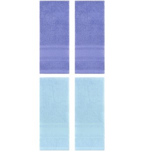 REGALWOVEN 4 Pcs Solid Cotton Soft Absorbent Waffle Design Hand Towel 13" x 29" - 1 of 4