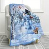 Lomsoe Winter Wonderland Christmas Snowman Print Flannel Blanket - All Seasons Soft and Warm Throw Blanket for Bed, Napping, Camping, Travel, Office - 2 of 4