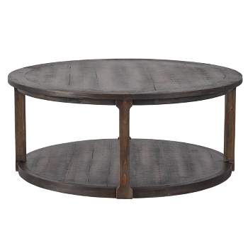 Gary Wood Half Rounded Console Coffee Table Dark Brown - Abbyson Living