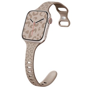 HTUTWOO Small Waist Leopard Silicone Apple Watch Strap, Sport Band 38/40/41/42/44/45/49mm for iWatch Series 11 10 9 8 7 6 5 4 3 2 1 SE Ultra - 1 of 4
