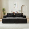 TiramisuBest 87" No-Assembly Oversized Sectional Chaise, Plush Reclining Sofa Bed for Indoor Living Room & Bedroom-Black - 2 of 4
