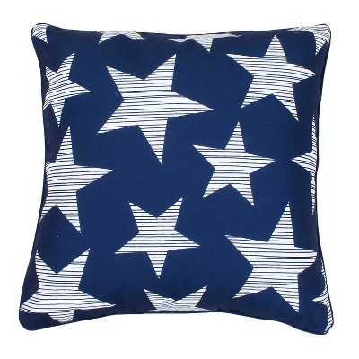 20"x20" Star Spangled Throw Pillow Blue/White - Decor Therapy