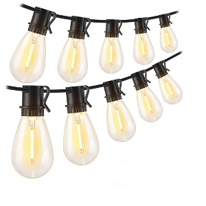 Itopfox 96FT LED Outdoor String Lights, Waterproof Patio Lights with 30+2 Dimmable Shatterproof Edison Hanging Bulbs for Backyard Party-Black - 1 of 4