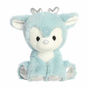Aurora Small Dashing Reindeer Holiday Festive Stuffed Animal Winter Blue 6" - 1 of 4