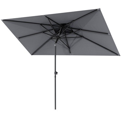 Crestlive Products 10 x 6.5 FT Double Top Patio Outdoor Umbrella  Rectangular Tilting Parasol Waterproof