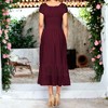 Anna-Kaci Women's Boho Inspired Lace Cap Sleeve Lace Trim Ruffle Flared Hem Maxi  Dress - 3 of 4