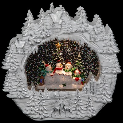 LED Lighted Caroling Snowmen Christmas Snow Globe with Glitter