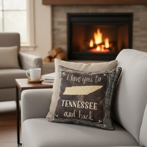 Polyester Quote Pillow – I Love You to Tennessee & Back by Manual Woodworkers and Weavers - 1 of 3