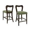 Okak Set of 2 Counter Height Bar Stools for Dining Rooms,Upholstered Heart-Shaped Hollow Back Counter Bar Stools Without Arm - 2 of 4