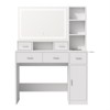 CAVINAS Vanity Desk with Mirror 40.9" Dressing Table with 5 Drawer and Storage Cabinet for Apartment, Bedroom - 2 of 4
