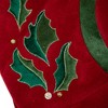 Northlight 48" Red and Green Velveteen Holly Christmas Tree Skirt - 4 of 4